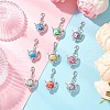 Kettle Alloy & Handmade Polymer Clay Pendant Decorations HJEW-JM03332-1