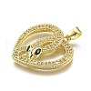 Brass Micro Pave Cubic Zirconia Pendants KK-Z100-03G-2