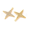 Brass Micro Pave Clear Cubic Zirconia Pendants KK-U017-10C-G-2