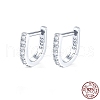 Anti-Tarnish Rhodium Plated 925 Sterling Silver Micro Pave Cubic Zirconia Hoop Earrings for Women EJEW-F317-20P-2