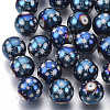 Christmas Electroplate Glass Beads X-EGLA-R113-07F-1