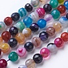 Natural Striped Agate/Banded Agate Beads Strands G-G753-09-8mm-1
