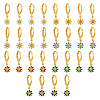 28Pcs 7 Colors Brass Enamel Dangle Leverback Earrings EJEW-AB00029-1