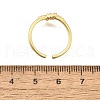 Brass Micro Pave Clear Cubic Zirconia Cuff Rings for Women RJEW-H247-30G-5
