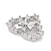 Brass Micro Pave Clear Cubic Zirconia Pendants KK-K371-29B-P-2