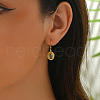Vintage S925 Sterling Silver Cubic Zirconia Oval Dangle Earrings XS5211-6