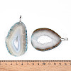 Dyed Natural Druzy Agate Slice Big Pendants G-N344-44-3