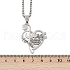 304 Stainless Steel Musical Note Heart Quote Pendant Necklaces NJEW-K283-03P-3