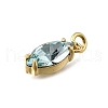 Horse Eye Brass with Glass Charms KK-G525-04G-01-2
