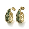 Brass Micro Pave Cubic Zirconia Stud Earrings EJEW-H308-10G-04-1