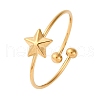 304 Stainless Steel Open Cuff Ring for Women RJEW-A071-01C-G-4
