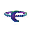 304 Stainless Steel Crescent Moon Cuff Ring RJEW-N038-107-2