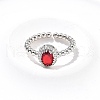 Oval Brass Micro Pave Cubic Zirconia Cuff Bangles & Rings Sets for Women SJEW-R002-03P-02-2