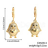Fashionable Brass Clear Cubic Zirconia Bird with Heart Hoop Earrings PQ1512-2-3