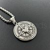 Stylish Stainless Steel Heart Compass Pendant Punk Necklaces for Men RK6360-1