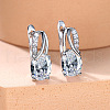 Brass Cubic Zirconia Stud Earrings WG92DFF-11-1