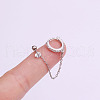 Brass Micro Pave Clear Cubic Zirconia Hoop Cartilage Earrings with Chain WG4D01B-02-1