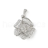 Brass Micro Pave Clear Cubic Zirconia European Dangle Charms Bails KK-K297-56P-1