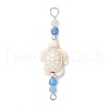 Summer Beach Dyed Synthetic Turquoise Connector Charms PALLOY-JF03747-02-3