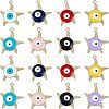 SUPERFINDINGS 16Pcs 8 Colors Alloy Enamel Pendants ENAM-FH0001-13LG-1