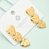 Ion Plating(IP) 304 Stainless Steel Heart Dangle Stud Earrings for Women EJEW-A118-05G-3