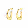 Stainless Steel C-shape Hoop Earrings for Women UU2795-1-1
