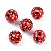 Painted Wood European Beads WOOD-F017-04E-1