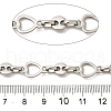 304 Stainless Steel Heart and Flat Round Link Chains CHS-C016-25P-2