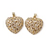 Rack Plating Brass Micro Pave Cubic Zirconia Pendants ZIRC-F130-06G-2