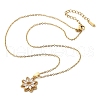 Brass Micro Pave Clear Cubic Zirconia Flower Pendant Neckalces for Women NJEW-S448-05G-4