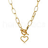 Heart Stainless Steel Pendant Paperclip Chain Necklaces FS-WGB7F21-01-2