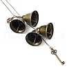 Iron Bell & Alloy Key Charm Hanging Ornaments HJEW-JM03429-01-4