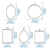 Alloy Open Back Bezel Big Pendants PALLOY-TA0001-26P-8