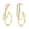 Brass Half Hoop Earrings X-EJEW-A056-36G-1
