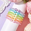 6Pcs 6 Colors Heart & Round Acrylic Beaded Stretch Kid Bracelet Sets BJEW-JB10674-2