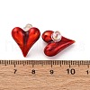 Heart Brass Enamel Stud Earrings EJEW-S274-01G-5