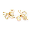 Brass Micro Pave Cubic Zirconia Pendants KK-N271-15G-2