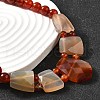 Natural Red Agate Faceted Bib Graduated Beaded Necklaces for Women NJEW-B128-01I-2