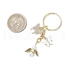2Pcs Butterfly Alloy Acrylic & Rhinestone & Angle Pendant Keychains KEYC-JKC01251-3