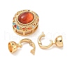 Brass Micro Pave Clear Cubic Zirconia Fold Over Clasps KK-U059-38G-2