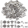 SUNNYCLUE 80Pcs 8 Styles Tibetan Style Alloy Beads TIBEB-SC0001-37-1