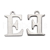 304 Stainless Steel Alphabet Charms STAS-H122-E-P-1