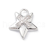 Rack Plating Brass Micro Pave Clear Cubic Zirconia Pendants KK-L155-57P-1