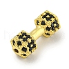 Brass Micro Pave Black Cubic Zirconia Beads KK-G493-34A-G01-2