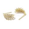 Brass Micro Pave Cubic Zirconia Ear Wire Findings KK-K371-08G-2