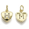 Brass Micro Pave Clear Cubic Zirconia Charms KK-N227-34H-NF-1