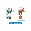 32Pcs 4 Colors Zinc Alloy Enamel Pendants ENAM-TA0001-25-7