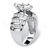 Brass Cubic Zirconia Finger Rings for Wmomen FS-WG2886B-03-3