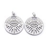 Brass Micro Pave Clear Cubic Zirconia Pendants ZIRC-Z011-18P-1