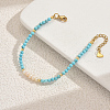 Synthetic Turquoise & Natural Freshwater Shell Round Beaded Bracelets for Women SF1849-4